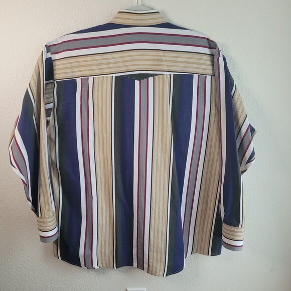 Salmon River Traders Mens Shirt Pearl Snap 3XL TALL ? Western Cotton NO TAG READ - Picture 3 of 15